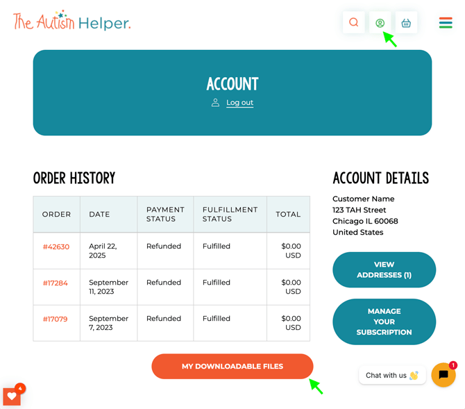 Access My Downloadable Files